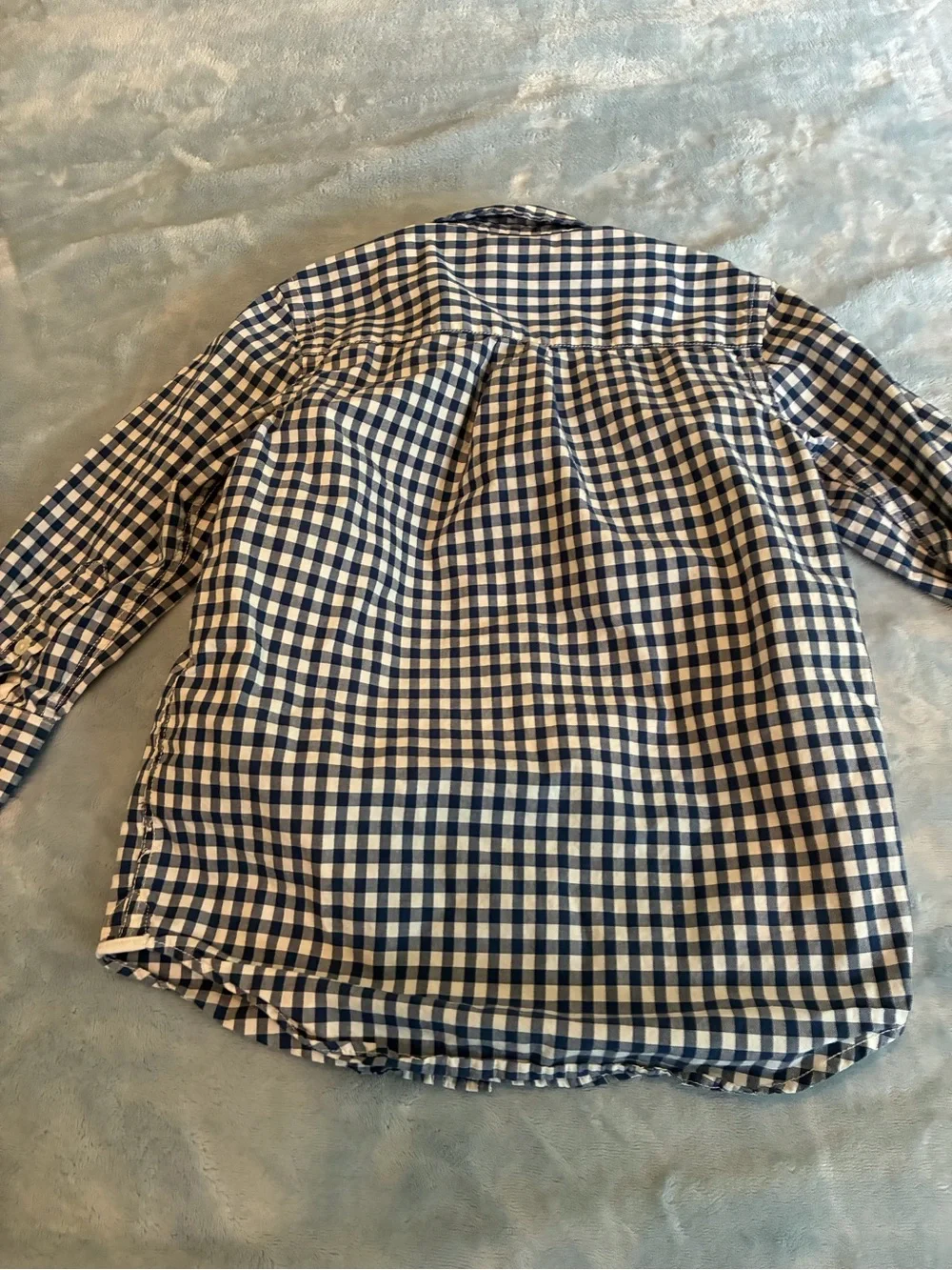 Gap kids Blue and White Gingham Button-Down Shirt Size 4-5 (xs) - Picture 3 of 3